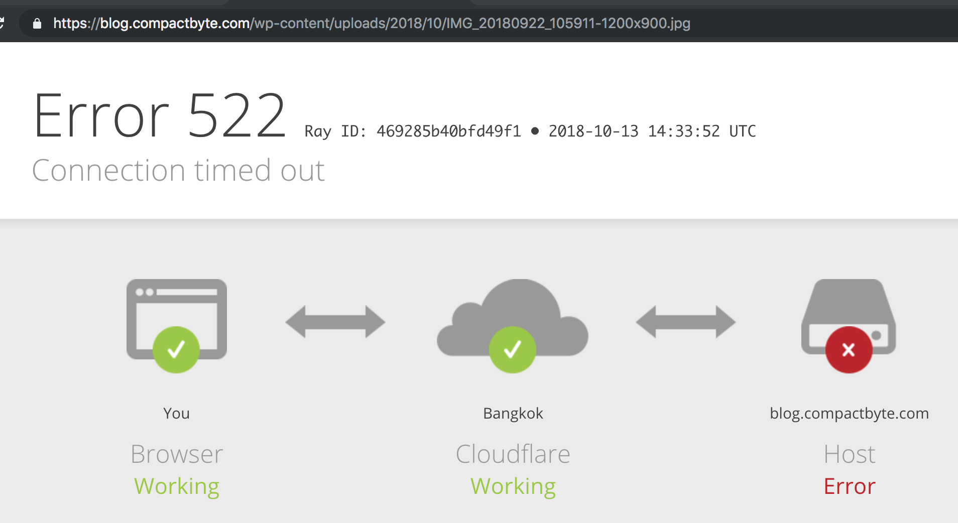 Di sini seolah olah server down padahal sedang ada anomali pada Cloudflare