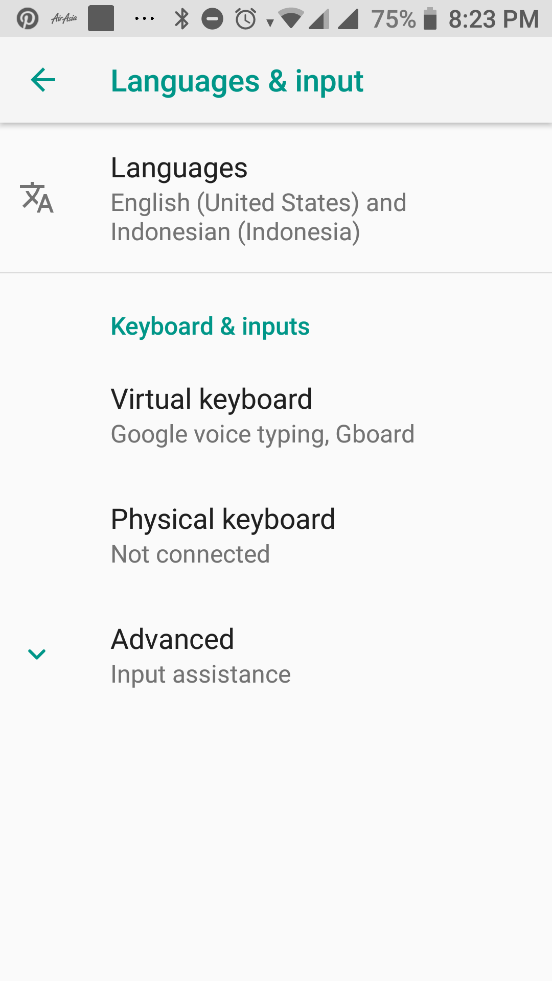 2 berikutnya pilih menu languages and input untuk keyboard and inputs pilih google voice typing di virtual keyboard